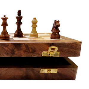 Bộ Trò Chơi Cờ Vua Bằng Gỗ Nguyên Chất Sản Xuất Lớn Nhất Với Đá Xà Phòng Đồng Xu Cờ Vua - Product Image 6