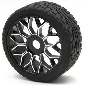 2pcs rc 1/8 סגסוגת אלומיניום גלגלי rims hex 17 מ "מ ועגלה 1:8 על צמיג כביש