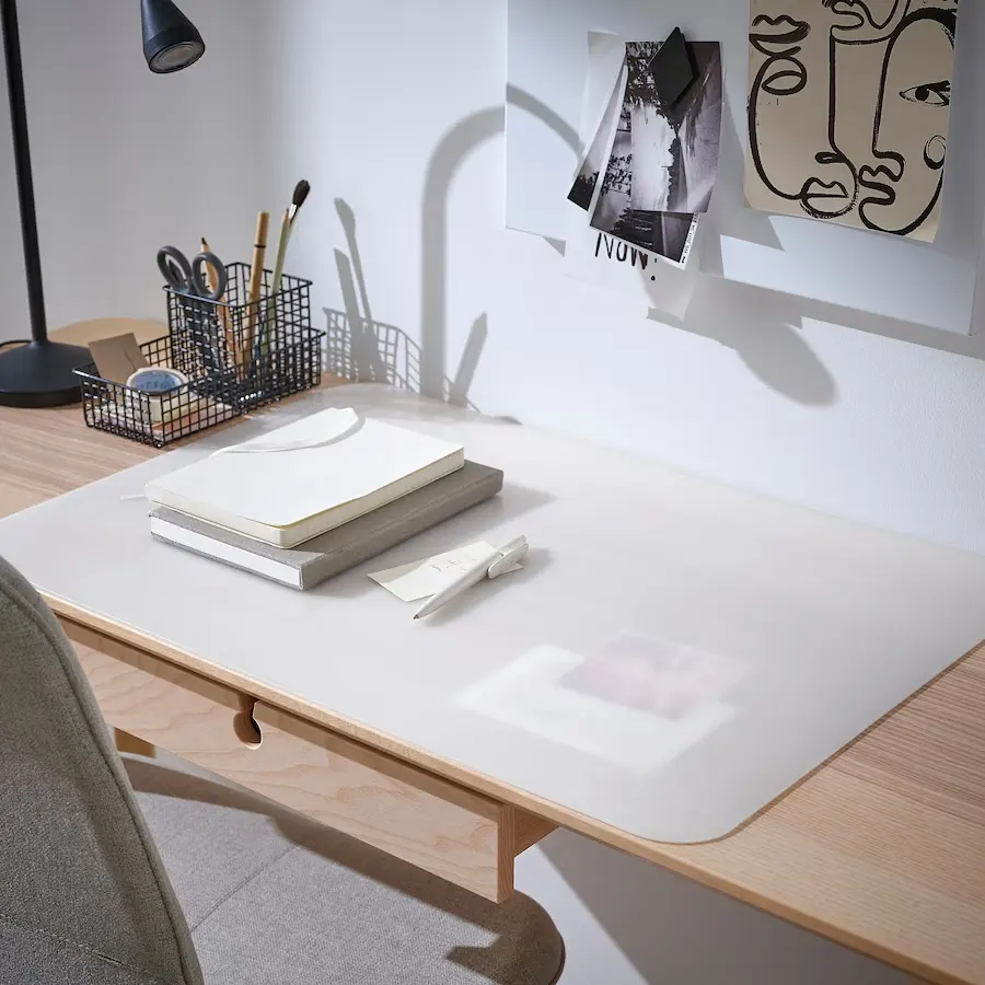Klare Schreibtisch matte auf den Schreibtischen, klarer transparenter Kunststoff-Schreibtischs chutz