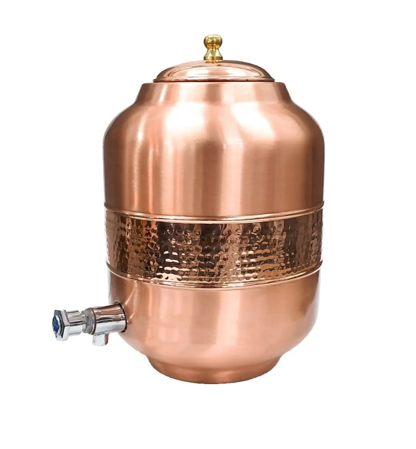 Dispensador de agua de cobre, enfriador de agua de cobre, dispensador de diseño martillado, agua de bebida de cobre puro para una mejor salud