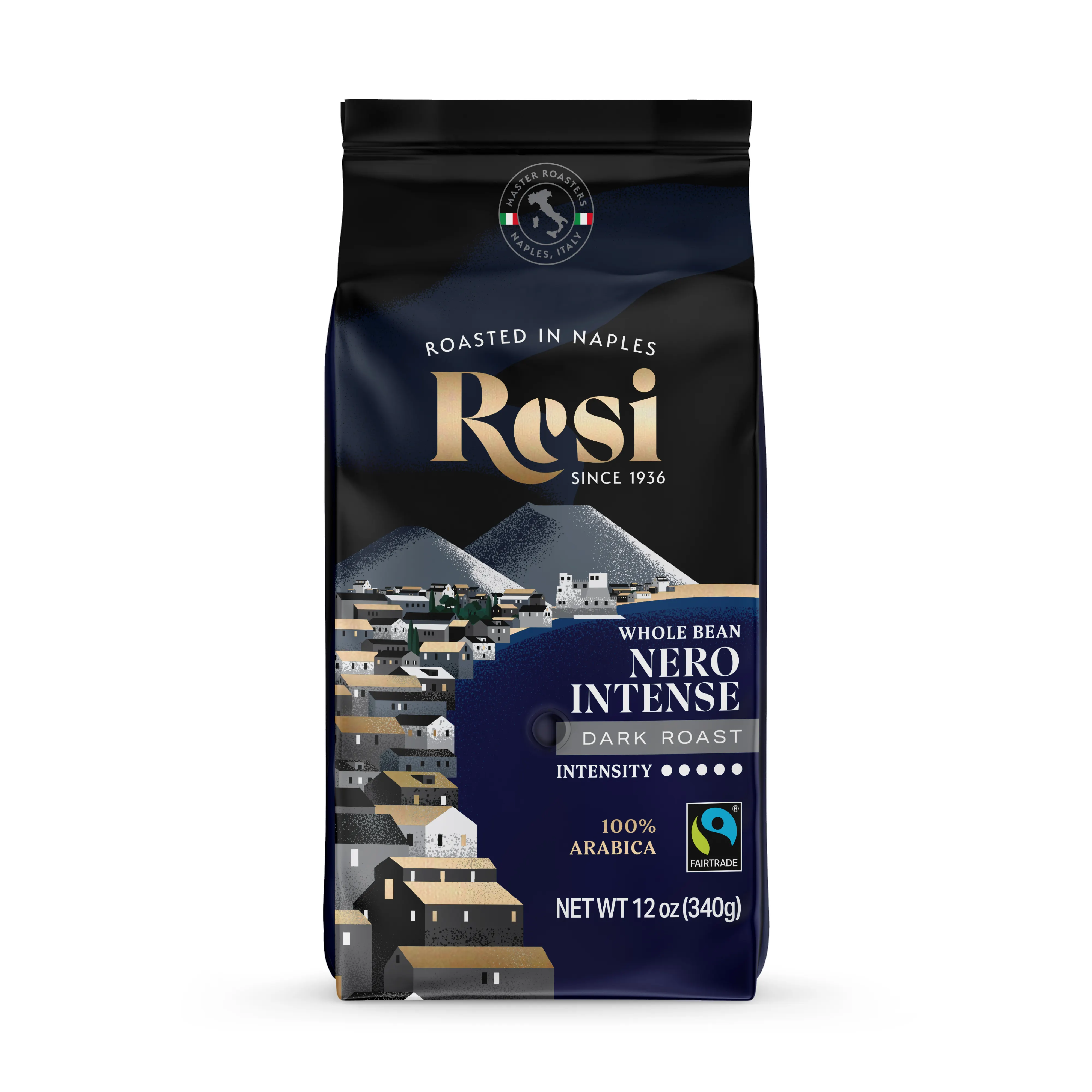 Italiano torrado Café integral 340gr Nero Intenso Dark Roast 100% grãos Arábica para Horeca