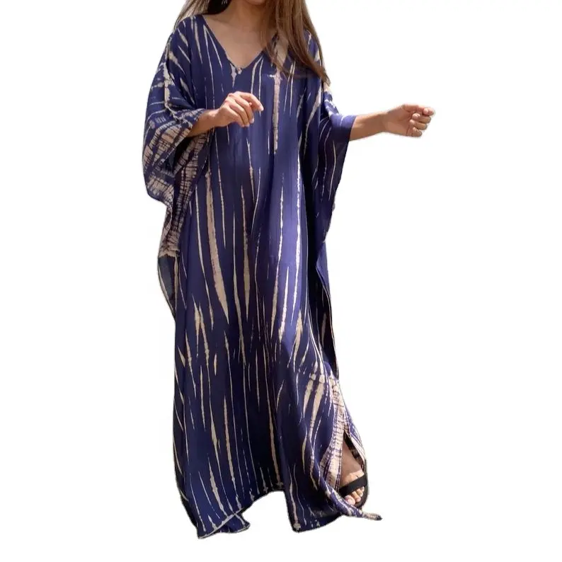 New Fashionable Tie Dye Ladies Casual Dresses Stylish Women Dresses Tie Dye Kaftan Dress Moroccan Kaftan for Women at Bulk Rates