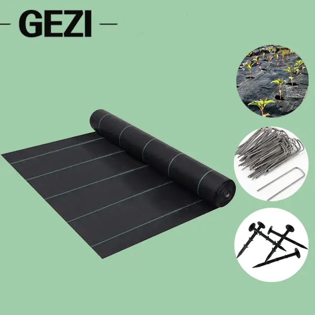 greenhouse weed control mat fabric ground cover anti woven pins non barrier green white landscape rolls for agricultural