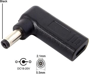Adaptador de cargador de energía para computadora portátil, USB 3,1 tipo C 5,5 a DC 20V 2,1mm enchufe de alimentación PD emulador disparador Cable de carga para computadora portátil - Product Image 2
