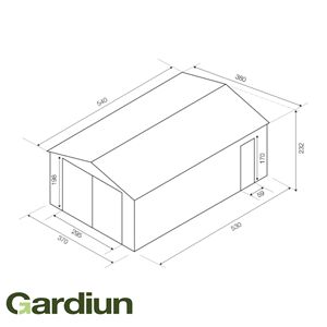 Vườn kim loại nhà để xe Oxford màu xanh lá cây với cửa bản lề 20.52 m2 | Nguồn cung cấp vườn ngoài trời | Sản phẩm đã sẵn sàng để Tàu từ Tây Ban Nha - Product Image 5