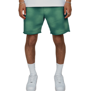 Hot Selling <strong>Customized</strong> Men's Casual Flat <strong>String</strong> Raw Edges Shorts Sun Faded Vintage Washed <strong>Elastic</strong> Cotton Terry Solid Pattern - Product Image 6