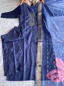 Women's Salwar Kameez with Khatli Work in Silk Fabric with Beautiful Color Fully Stitched Readymade - Product Image 2
