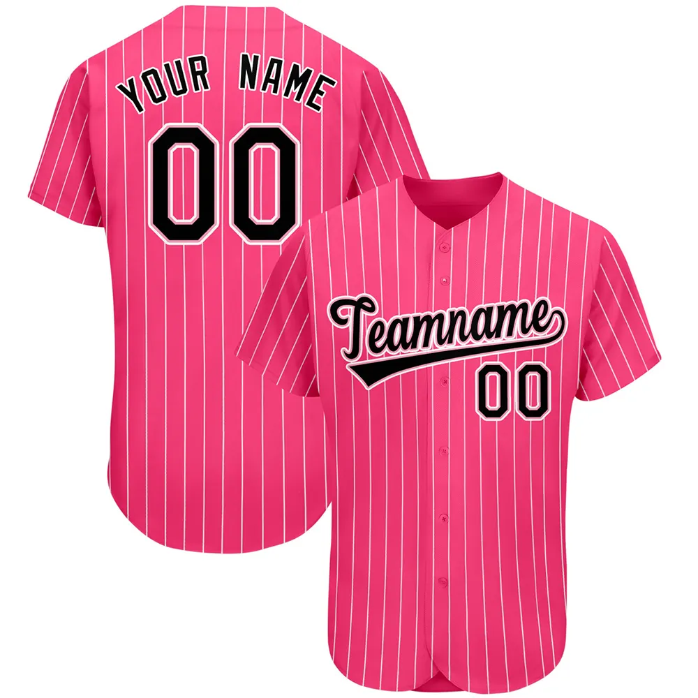 Camiseta de béisbol de alta calidad personalizada su nombre número impreso rayas Hip Hop Streetwear hombre mujer camisa de béisbol