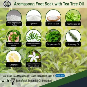 プライベートラベル4lb Therapeutic Foot Soakさわやか疲れた足のリラックスフォーミュラUSA製バス塩ホワイトラベルサービス