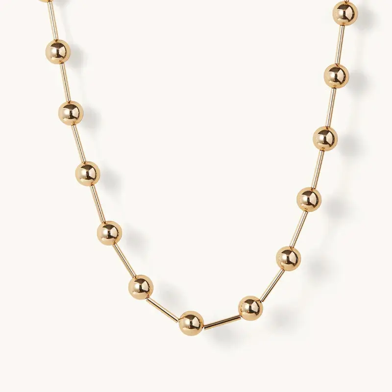 Kalung manik-manik besar untuk wanita, perhiasan kalung Choker manik-manik geometris modis 2024
