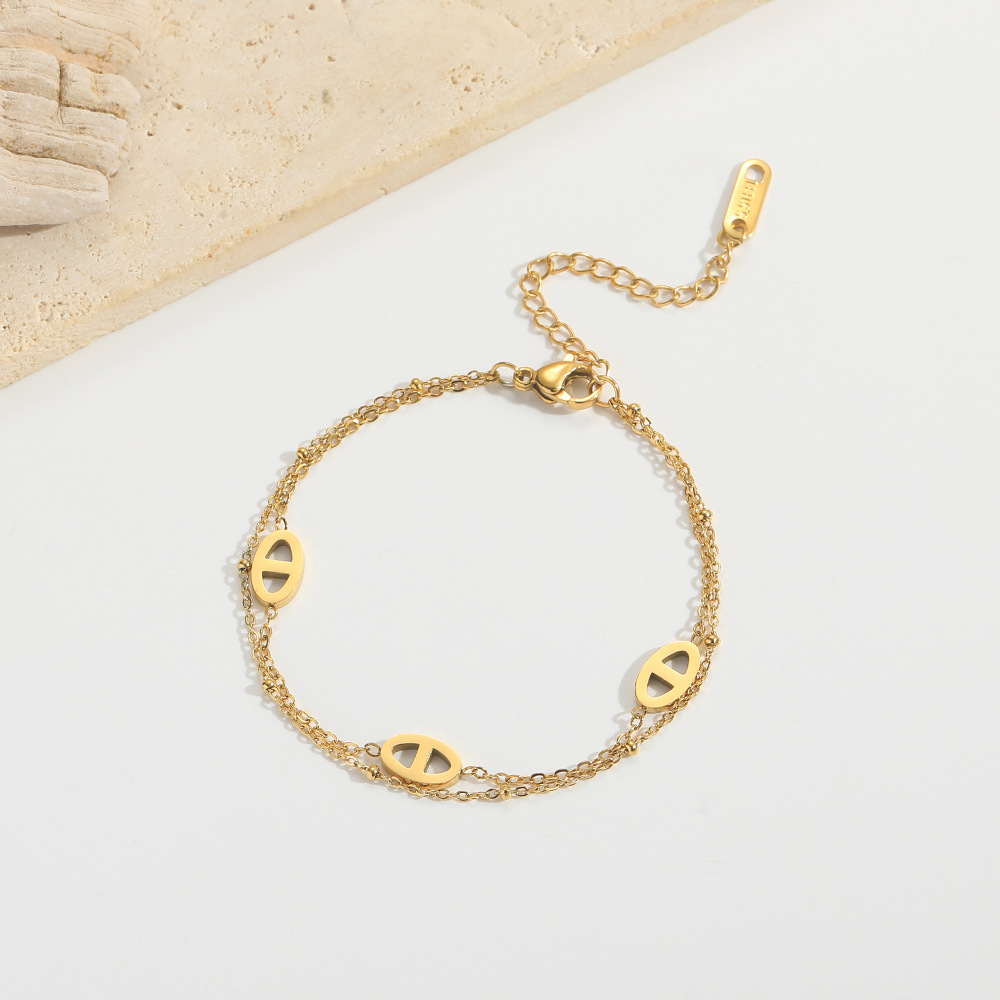Yxc187 double pig nose bracelet gold