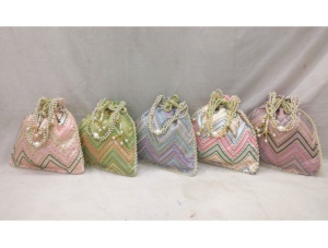 手作りの新しいデザインデザイナージグザグ刺繍入りポトリバッグ女性用ミニファッションバッグ結婚式やギフト用 - Product Image 2