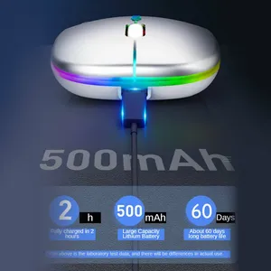 Di alta qualità Bluetooth 3D Mini senza fili del Mouse del Computer ergonomico interfaccia USB con retroilluminato LED programmabile per PC portatile