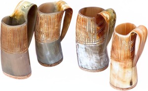 Authentic Viking Mug <strong>Horn</strong> Tankard Handcrafted Medieval Drinking Vessel Custom Logo Engraving 500ml 200ml 14oz Animal <strong>Horn</strong> <strong>Cup</strong> - Product Image 3
