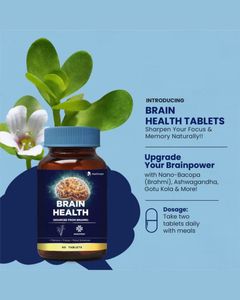 Cápsulas para la salud del cerebro con Bacopa Ginkgo Ashwagandha Shankhpushpi para memoria, Enfoque, estado de ánimo y soporte de función cognitiva