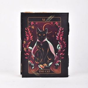 SOHAAGATEブランクスペルブックオブシャドウグリモワールジャーナルマジックキャットプリントウィッチクラフト用品ウィッチウィッカノートブックハンドメイド