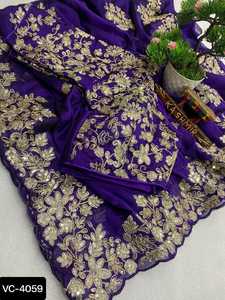 Hint etnik giyim saf Rangoli ipek ile Codding c pallu nakış iş ve tüm Sari Butta üzerinde Cut Work Work Sari ile çalışmak - Product Image 3