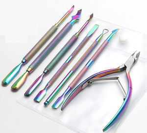 Remover Dead Skin Steel Push Nail Planer Nail Clippers Aço inoxidável Color Steel Nail Tool