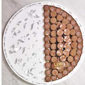 Natural Wood Round Home Decor Serving Tray with MOP <strong>Inlay</strong> Design Excellent Craftsmanship Can <strong>Be</strong> Used As Luxurious Display
