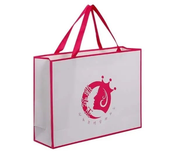 कस्टम लक्जरी कपड़े खुदरा बैग पैकिंग गुलाबी उपहार बैग शॉपिंग पैकेजिंग कागज बैग कपड़े के लिए हैंडल के साथ
