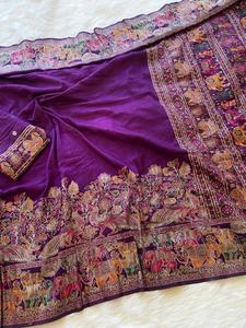 Hindistan'da saf yumuşak rajwadi pashmina Saree üreticileri - Product Image 4