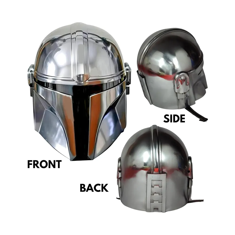 Новый мандалорский шлем, средневековый шлем из 18 стали, шлем Боба, толстый мандалорский шлем, серебристый Полироль по доступной цене