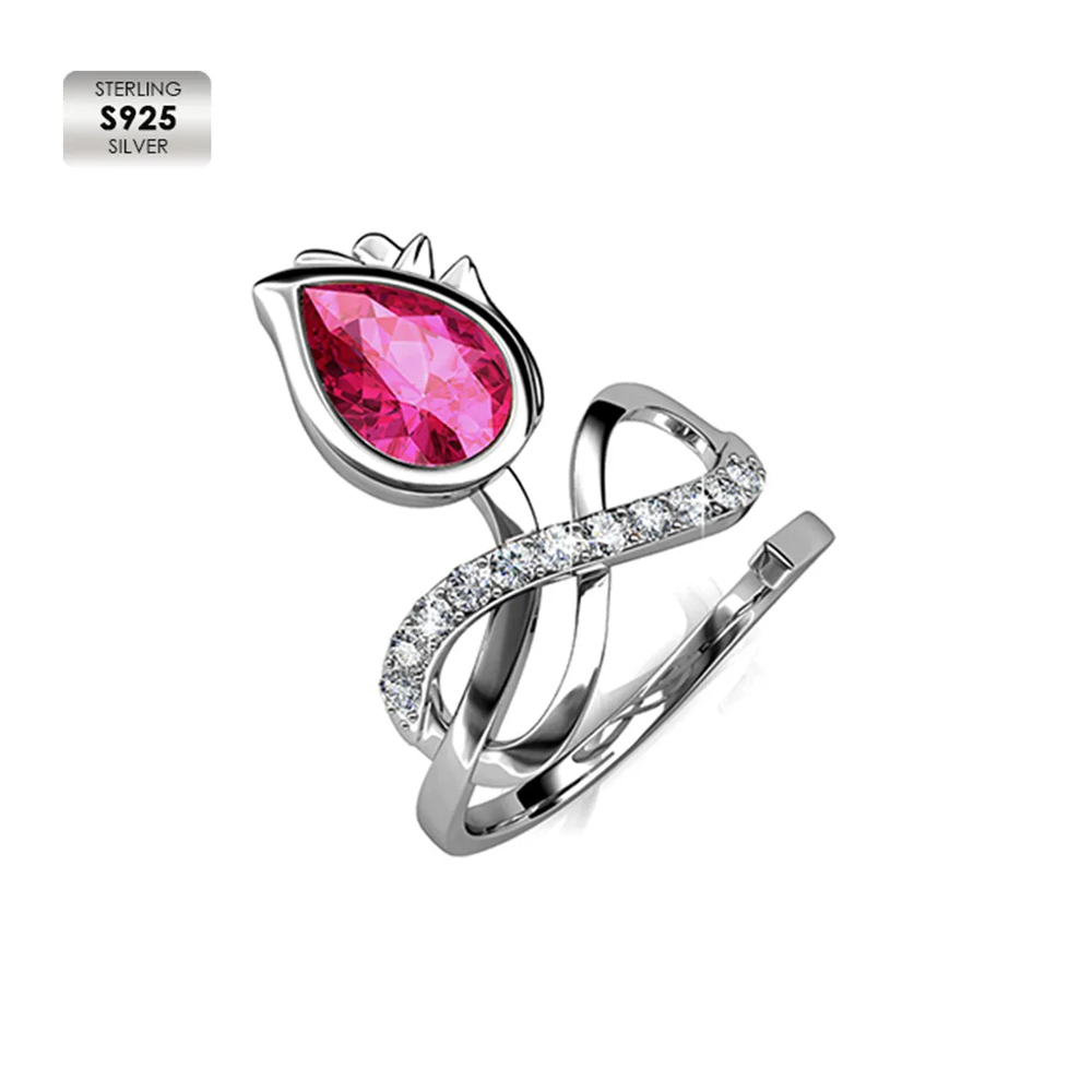 S925 with 18K white gold plated cocktail statement ring