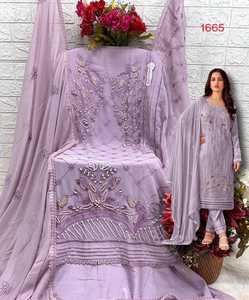 Yeni tasarımcı hint tarzı ağır nakış iş pakistanlı Georgette düşük fiyat ile bayanlar için Partywear Suits - Product Image 4