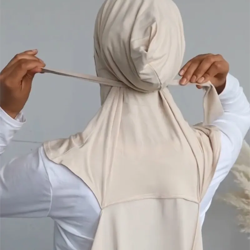 Nouveau luxe 2022 modeste mode Hijab foulards instantané en mousseline de soie Hijab avec couvre-cou ninja casquette intérieure femmes musulmanes Dailylife Hijab