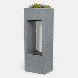 Polyresin LED Light Water <strong>Fountain</strong> Garden Automatic <strong>Fountain</strong> Outdoor Garden Water <strong>Fountain</strong> with Flower Planter - Product Image 3