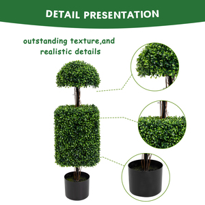 Temu Bán Buôn 4.5ft Trong Chậu Ô Liu Đôi Cây Topiary Gần Tự Nhiên Bóng Nhà Máy Nhân Tạo Xoắn Ốc Cây - Product Image 4