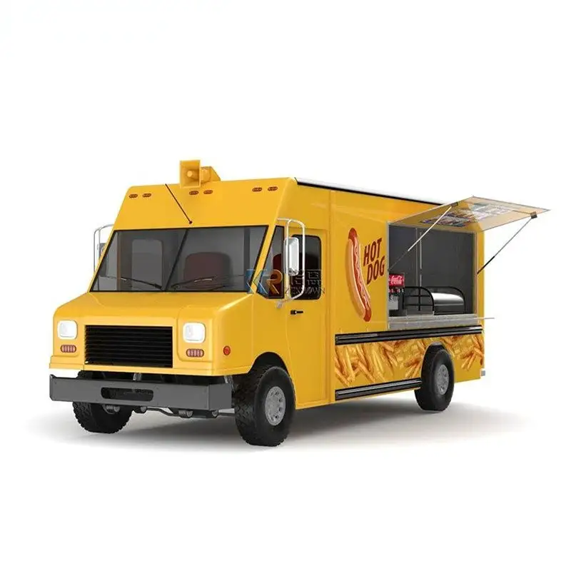Bốn bánh xe thực phẩm Xe tải thực phẩm tự động xe tải di động ngoài trời Trailer để bán cho mỹ