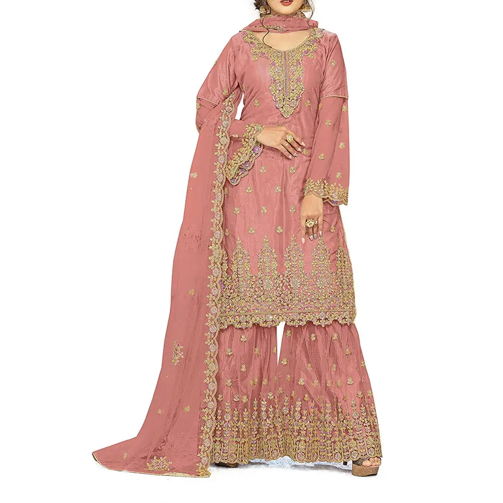 Paquistani personalizar terno mais recente totalmente bordado wadding wear collection salwar kameez pronto para vestir