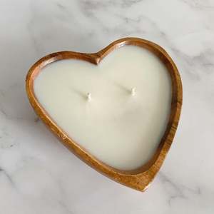 Hot Sale 100% natürliche schöne Vintage Sorte natürliche Herzform Weihnachten geben Teak Wurzel runden Teig Holz kerze Schüssel Kerze
