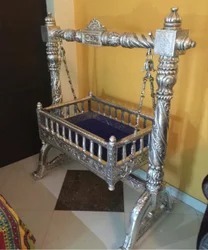 Divine Baby Wooden Palna for Naming Ceremony Royal Silver Wooden <strong>Cradle</strong> Maharaja Style Naming Ceremony Wooden <strong>Cradle</strong> - Product Image 3