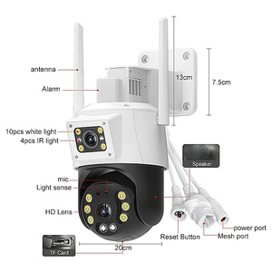 Dual PTZ IP telecamera di rete con sensore CMOS e WIFI 4G stile solare opzioni di archiviazione dei dati di sicurezza e di tracciamento del movimento umano