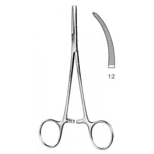 <span class=keywords><strong>Leriche</strong></span> hemostatik forseps, kavisli, 1x2 diş, 15cm