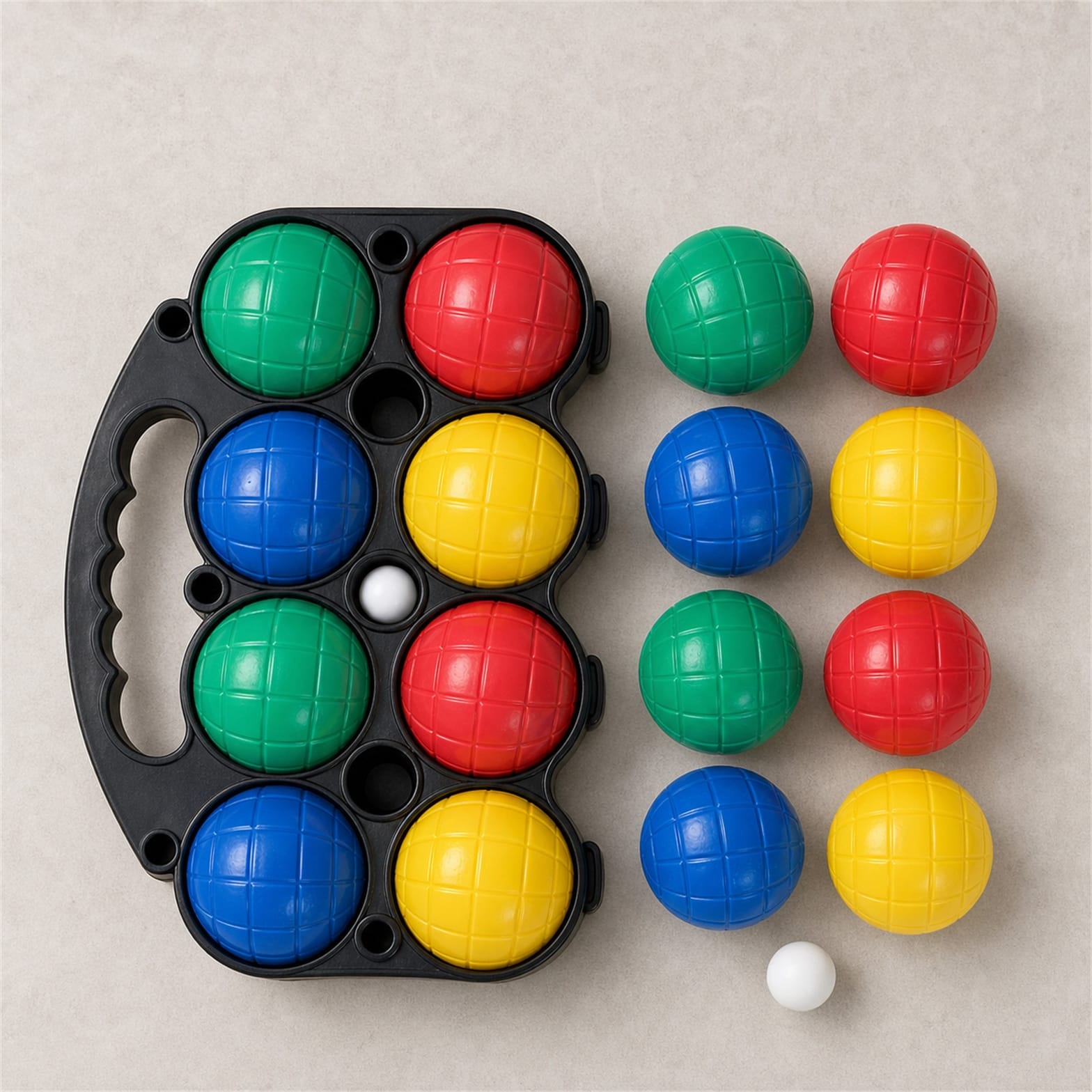 Jeu de 8 boules-vert-bleu-jaune-rouge