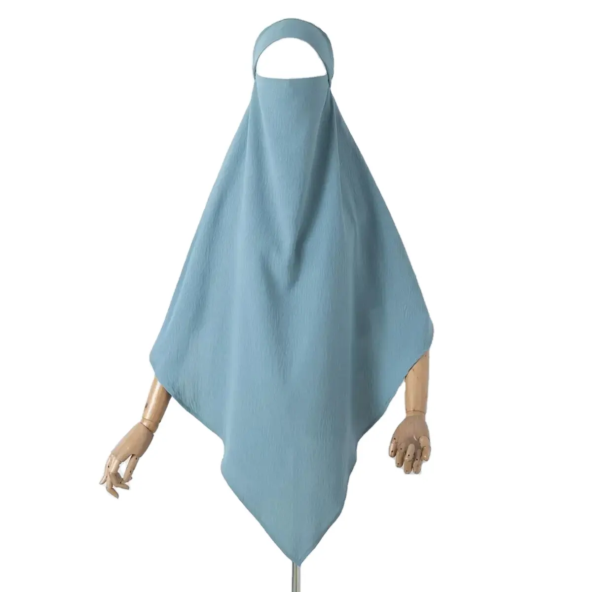 Hijab en soie à double couche, foulard long et respirant de style islamique de Dubaï, adapté au festival et à la prière