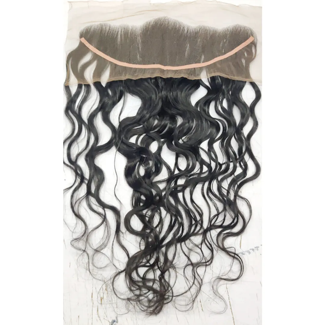 Máquina de Cabello 100% Natural, cabello humano virgen de doble trama, cutícula alineada sin procesar, conjunto de cierre frontal, venta al por mayor