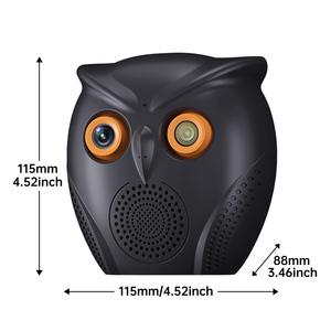 Mini baykuş şekilli WiFi kamera 3 Lens PTZ gizli güvenlik kamera ile renk gece görüş AI algılama ve 2 yönlü ses - Product Image 2