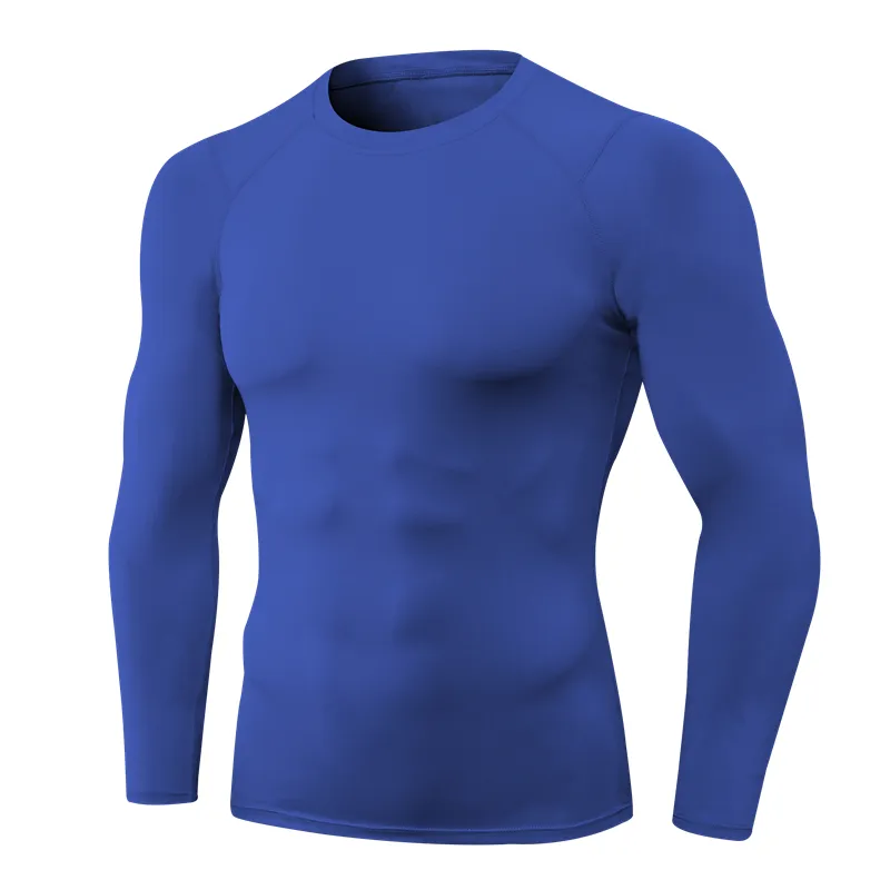 Oem Custom Mannen Lange Mouw Ronde Hals Zwart T-Shirt Muscle Fit Katoen Blanco T-Shirt Hardloop Gym T-Shirt Voor Mannen Gym Kleding
