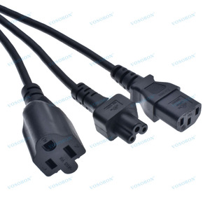 1対3米国プラグ3-プロングNEMA 5-15P to IEC320 C13 + C5 + Nema 5-15Rメス、3 in 1多機能AC電源コード - Product Image 6