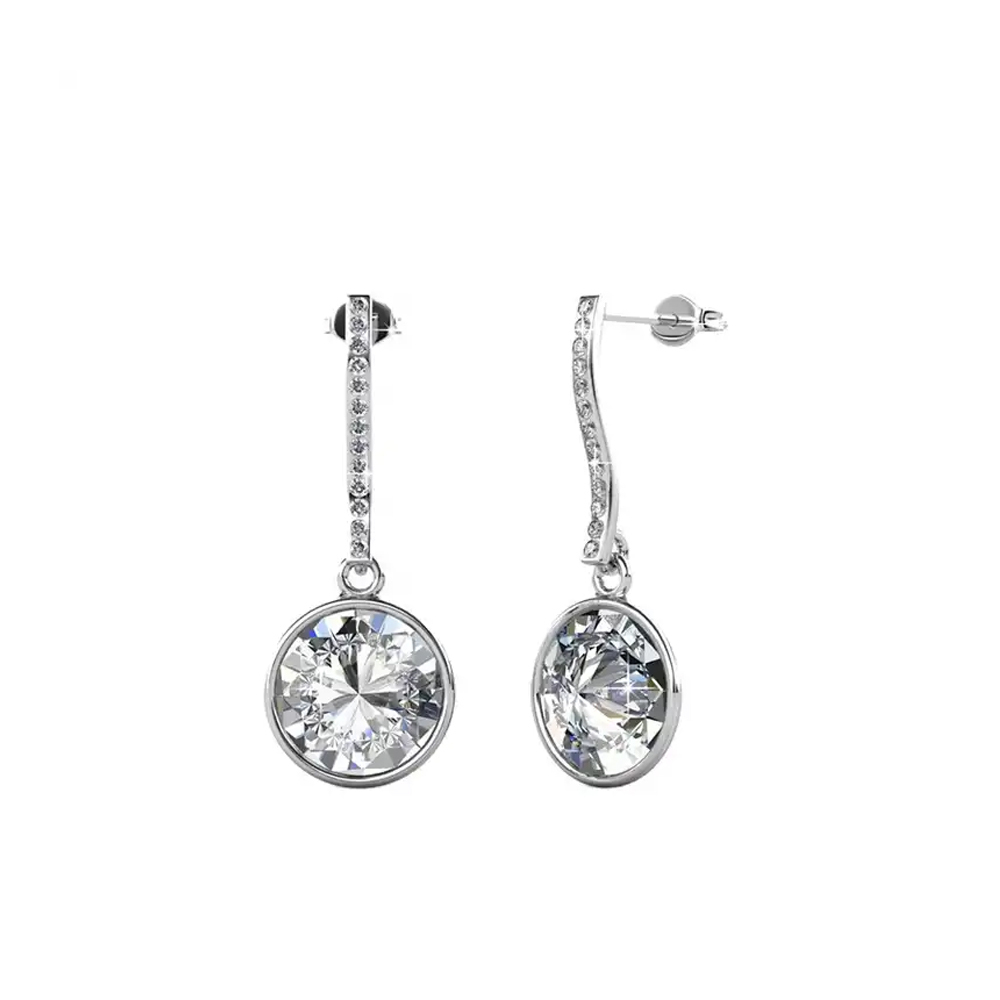 S925 With 18k White Gold Plated Luxury Brand Inspired Earrings