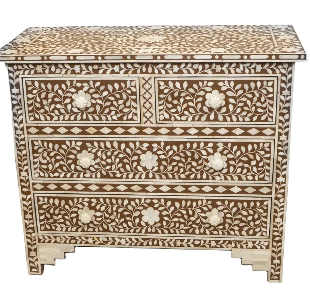 Bone Inlay chest drawer/bone inlay tables, cabinets drawers ,bed side table From Royal Artisans