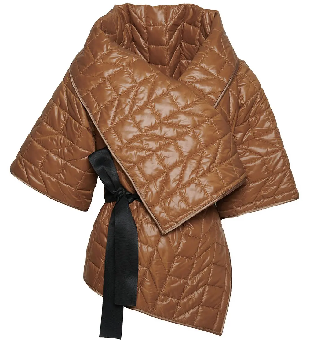 Jaket kimono setengah lengan berlapis grosir koleksi fw23 dibuat di Italia