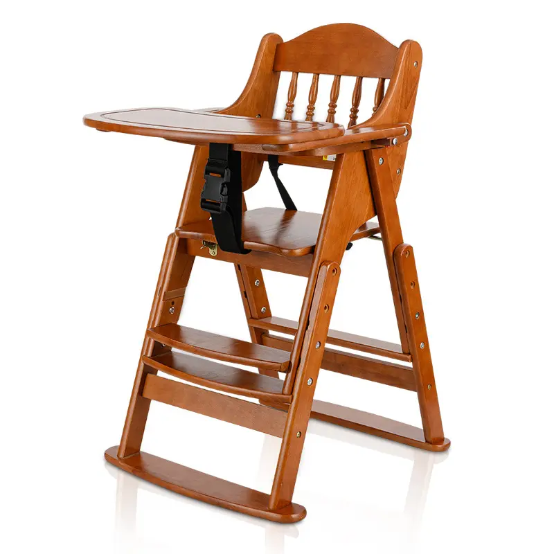 Silla de bebé Beatrix de madera maciza, silla de alimentación alta para niños