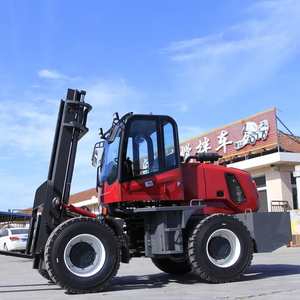 新型5吨柴油发动机动力全地形叉车4WD 4x4托盘车，用于物料搬运中的崎岖地形 - Product Image 3