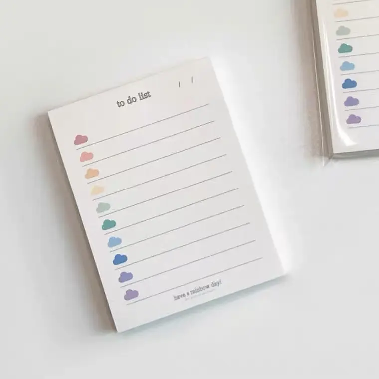 Dễ thương Memo Pad danh sách mua sắm Sticky Note Pads đầy màu sắc đám mây để làm danh sách không dính Note Pad sinh viên Lưu ý