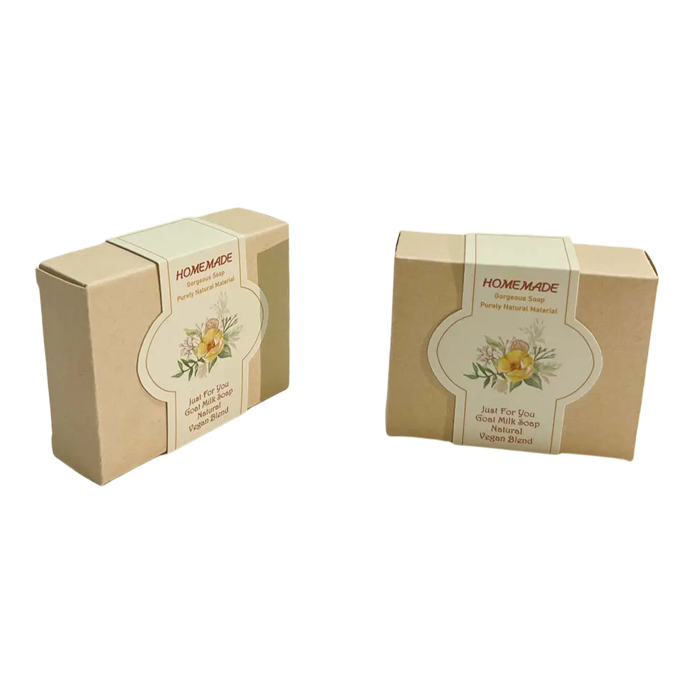 Caja de papel Kraft Natural reciclada con estampado personalizado, ideal para jabones caseros, velas, accesorios de joyería, embalaje de cartón